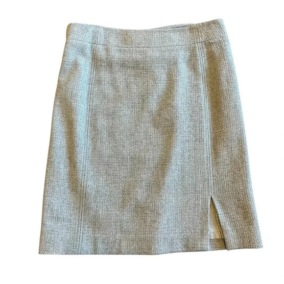 Pendleton Grey Wool Metallic Pencil Skirt Fully Lined Slit Fitted Size 14 Womens - Picture 1 of 12